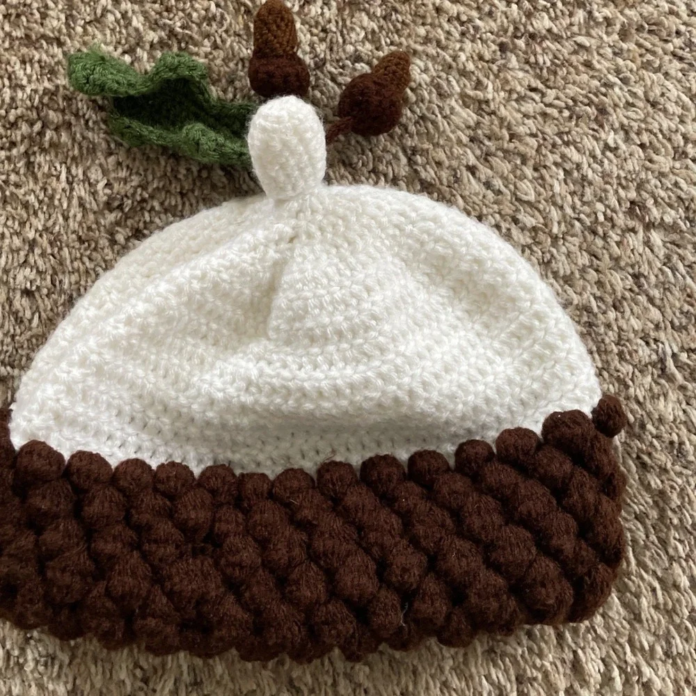 Lot of 4 Handmade Crochet Beanie Hats Knitted Cut Childrens Hat Hand Knitted